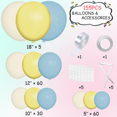 MEBAY blue-white-yellow 12inch balloons 60pcs ideal for colorful garlands.