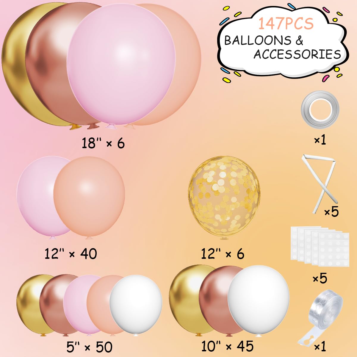 MEBAY metallic gold 18in balloon adds a glamorous focal point