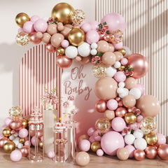 MEBAY Rose Gold Balloon Arch Kit ready for a dramatic wedding backdrop
