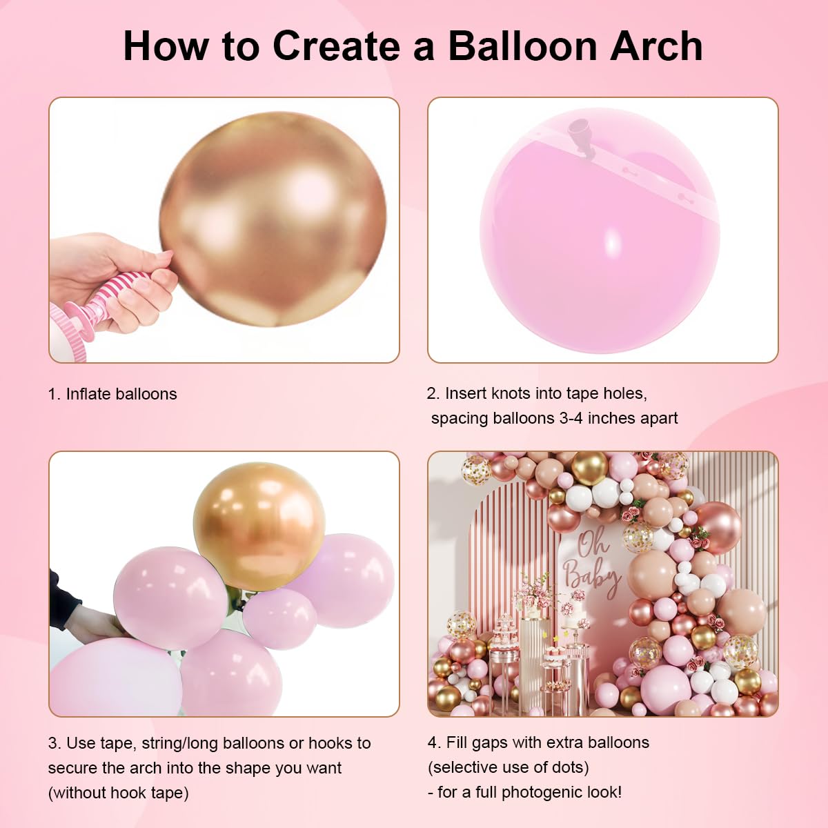 MEBAY rose gold chrome 18in balloon for chic event decor
