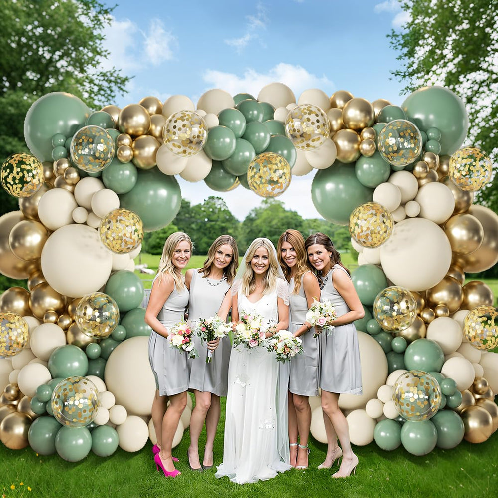MEBAY Sage Green 5-inch balloons create festive confetti accents