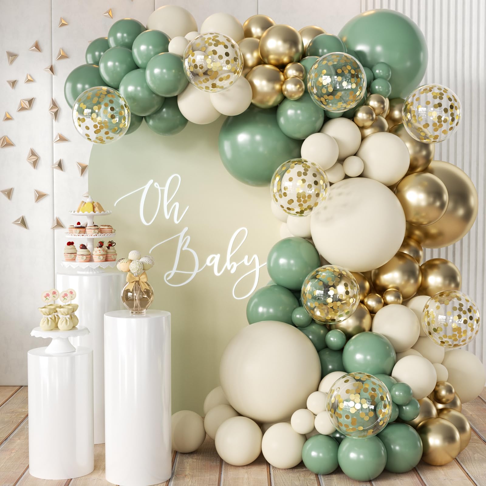 MEBAY Sage Green Balloon Arch Kit overview for stylish party decor