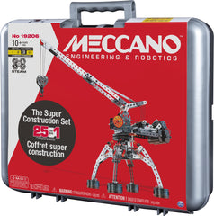 Meccano instruction sheet enables building 11 models and learning step-by-step.