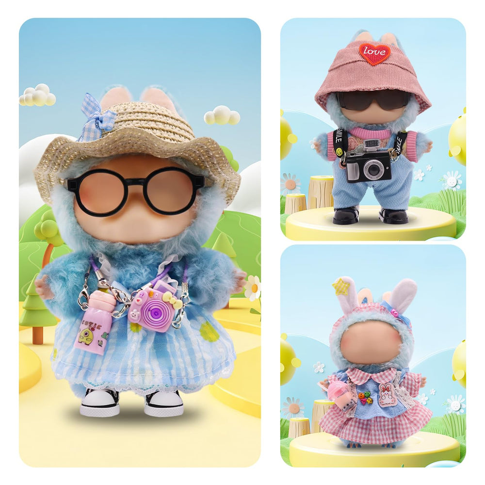 MechField Labubu 23-piece mini accessories include camera, headphones, and glasses for realism.