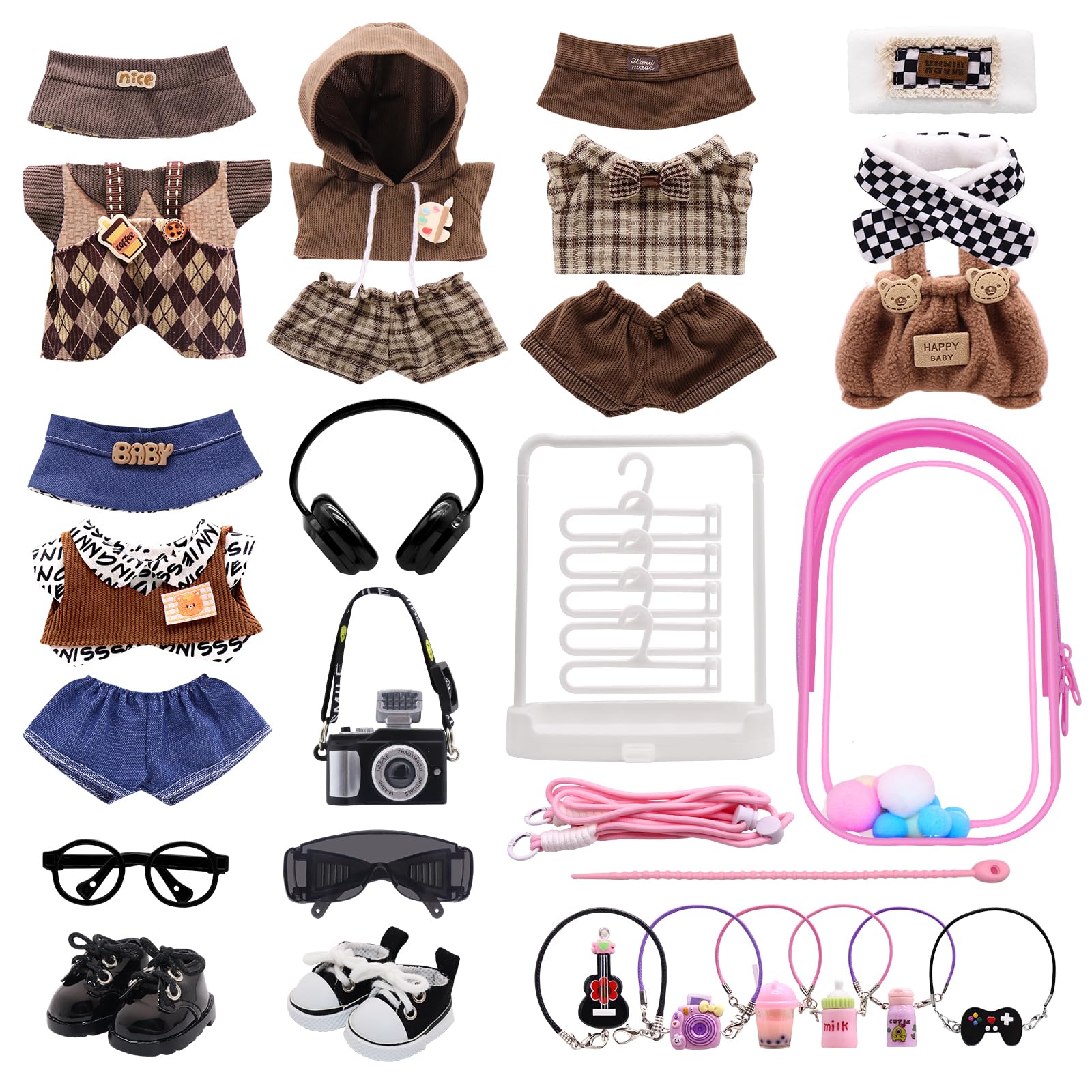 MechField Labubu outfits displayed in the storage bag for organized play.