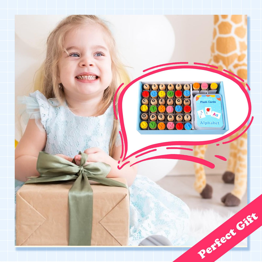 MeCids premium wood stamp pack offers durable eco-friendly stamps.