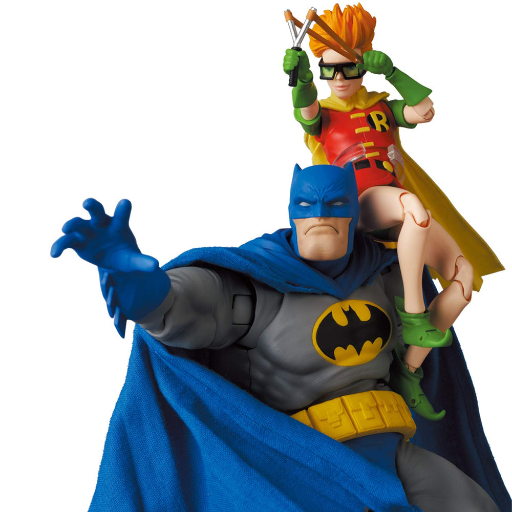 Medicom MAFEX Batman blue optional parts showcase customizable look.