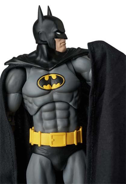 Two head parts offer expressive options for the Knight Crusader Batman Mafex figure
