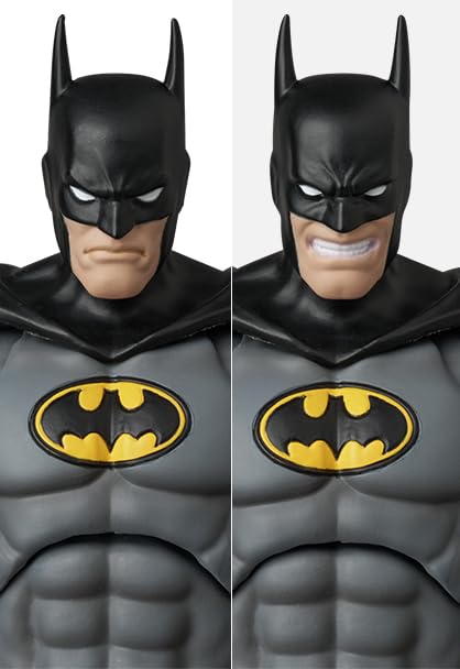 Pose-ready Knight Crusader Batman Mafex with articulated joints and expressive silhouette