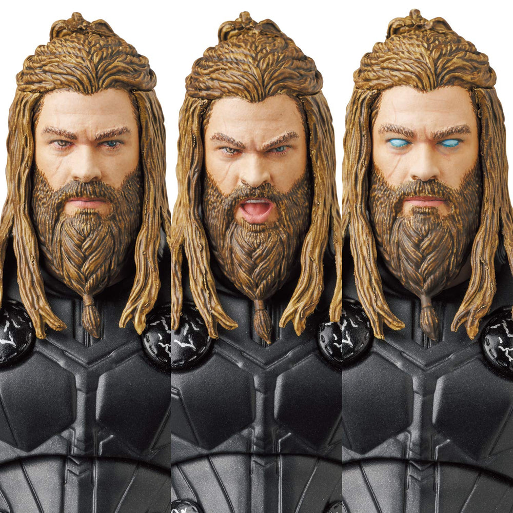 Medicom Toy MAFEX Thor Endgame fabric cloak detail for realism.