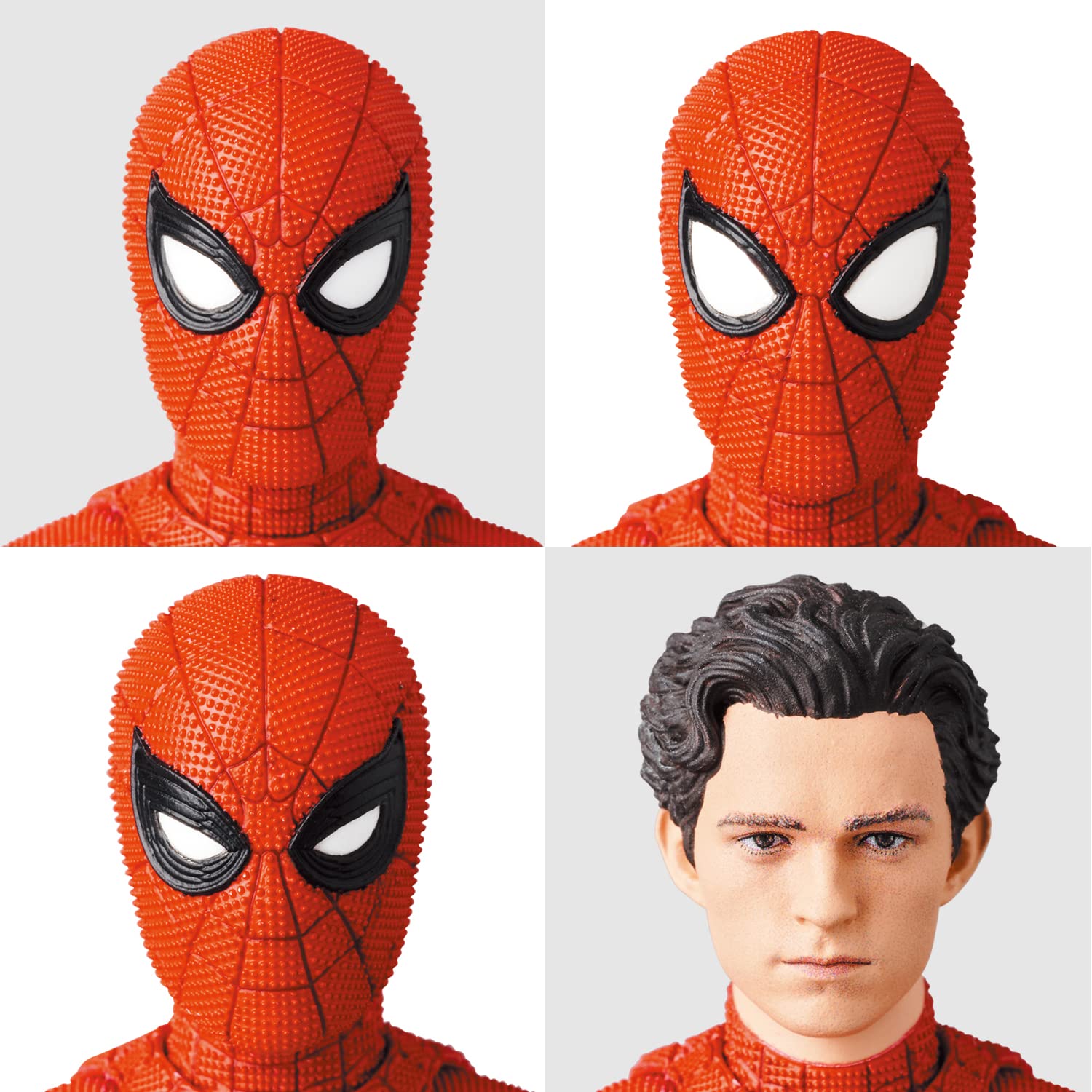 Medicom Toy MAFEX Spider-Man Upgraded Suit web parts enhance action scene recreation.