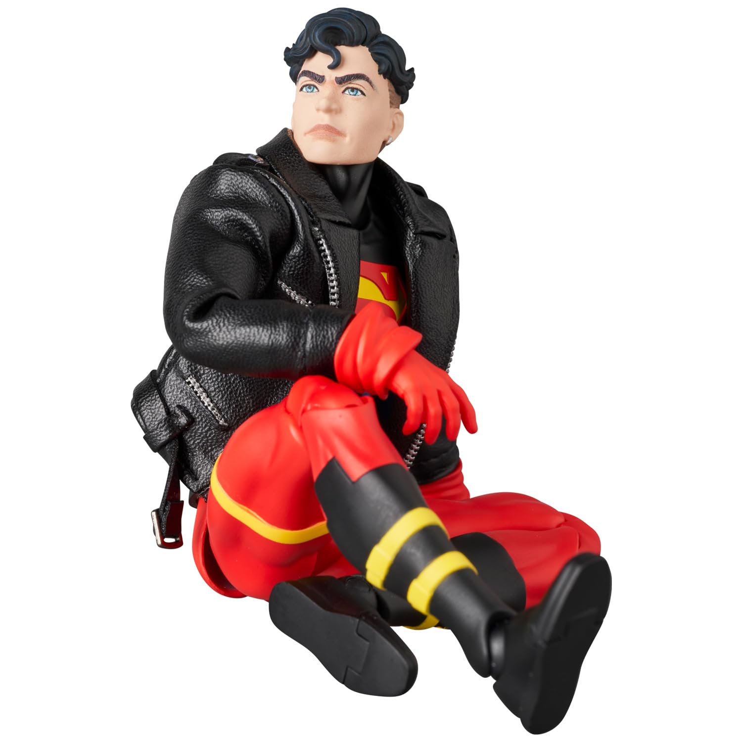 Medicom Toy Return of Superman Superboy MAFEX figure stand supports stable posing.