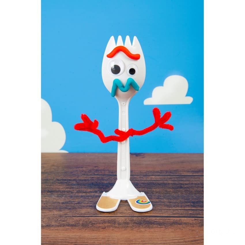 Medicom Toy Forky UDF pose detail, shows expressive character design for display