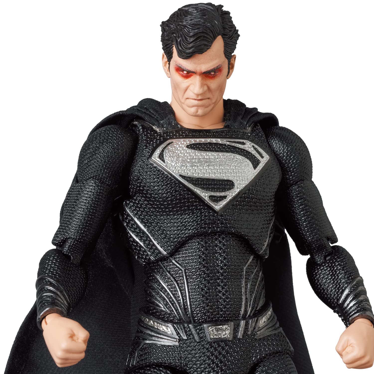 Medicom Zack Snyder Superman MAFEX figure features a cloth cloak for authentic hero aesthetics.