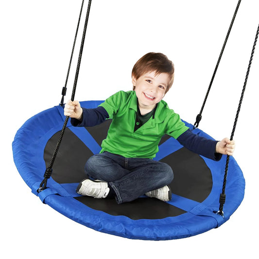Medicook saucer swing 40-inch frame provides sturdy backyard fun for families.