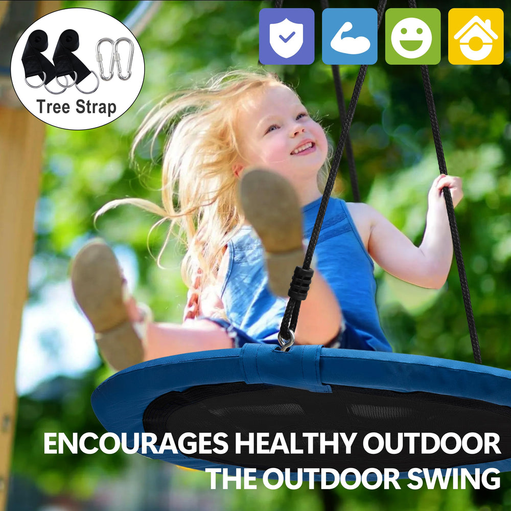 Medicook saucer swing backyard-use design fits gardens and patios.
