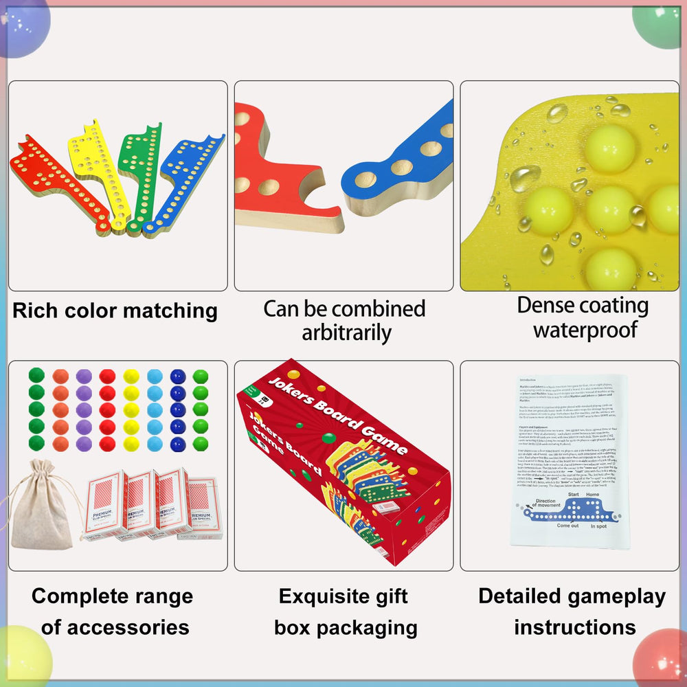 Medikaison eight-color wooden boards showcasing vibrant surfaces for 2-8 players.