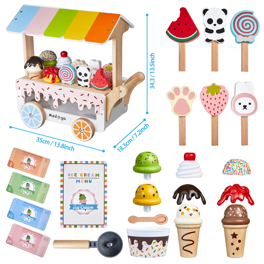 Medoga popsicle in bright colors for kid-friendly dessert role play.