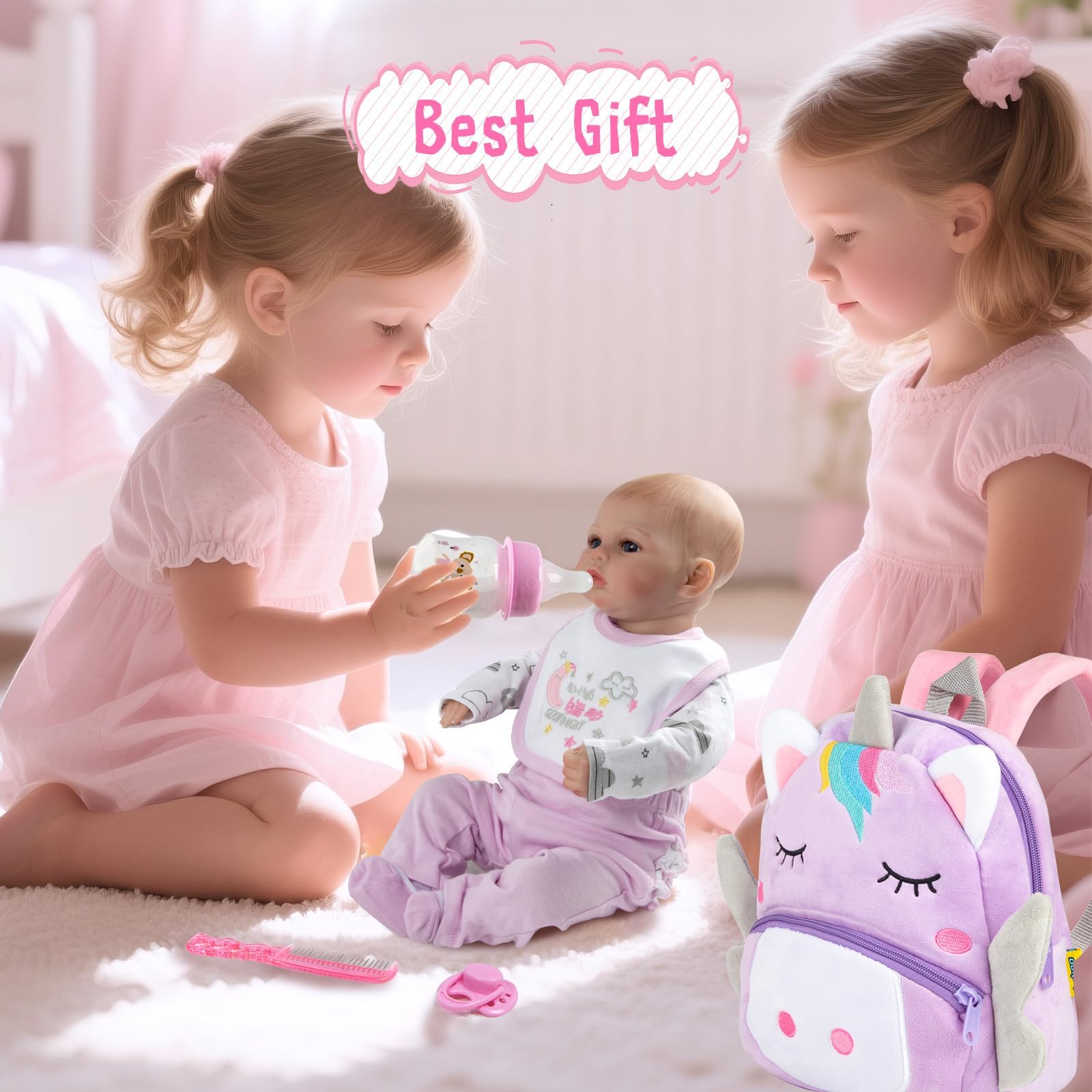 Medylove feeding bottle and magnetic pacifier—realistic accessories for interactive play