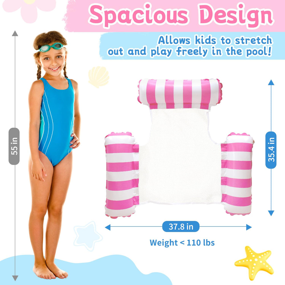 Meegoo inflated size 37.8 by 35.4 inches supports young loungers by the water.