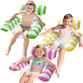 Meegoo pool hammock float yellow triple tubes for stable lounging