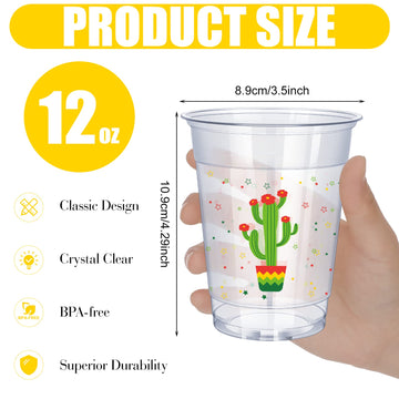 Meekoo fiesta cups with cactus pattern for Mexican themed celebrations