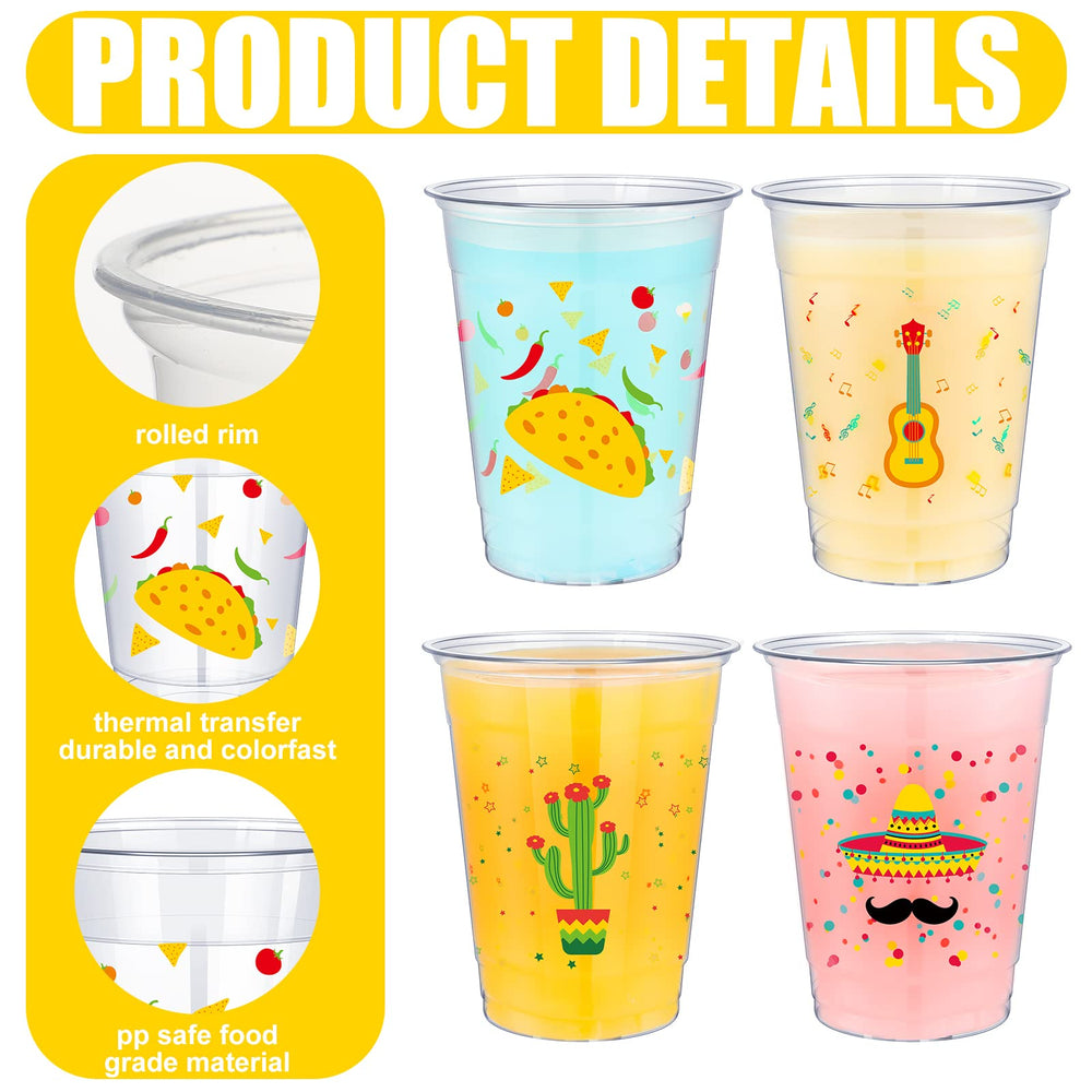 Meekoo fiesta cups with guitars pattern for festive drinks