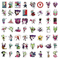 Meet Holiday Invader skateboard sticker, strong adhesive for boards.