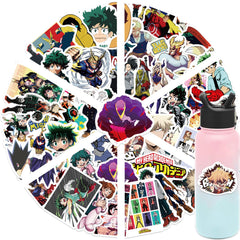 Meet Holiday My Hero stickers on a water bottle preserving color