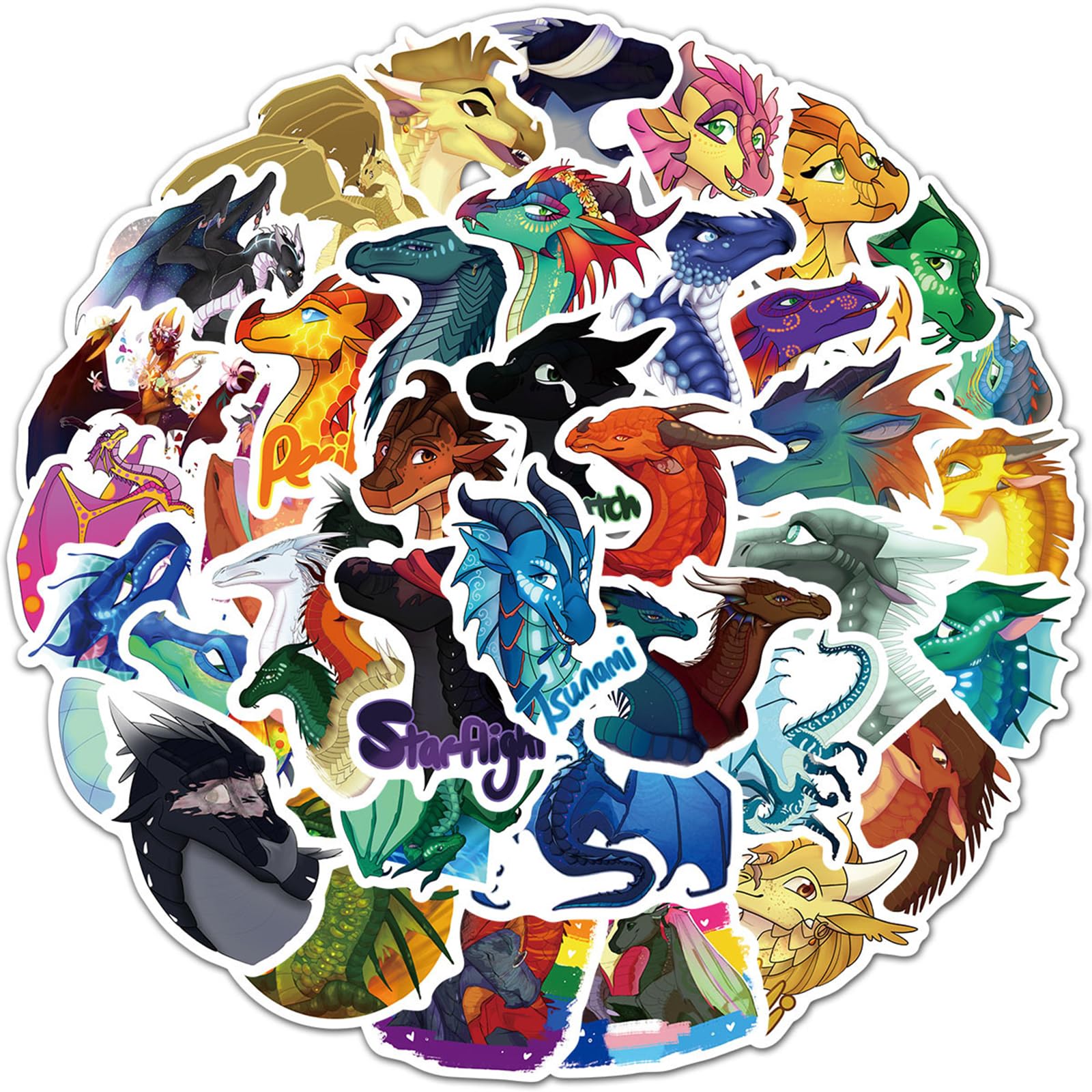 Meet Holiday Wings of Fire Dragon sticker on backpack for easy item identification.
