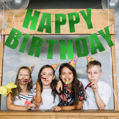 MEETINGU banner hanging in kitchen or living room adds festive color