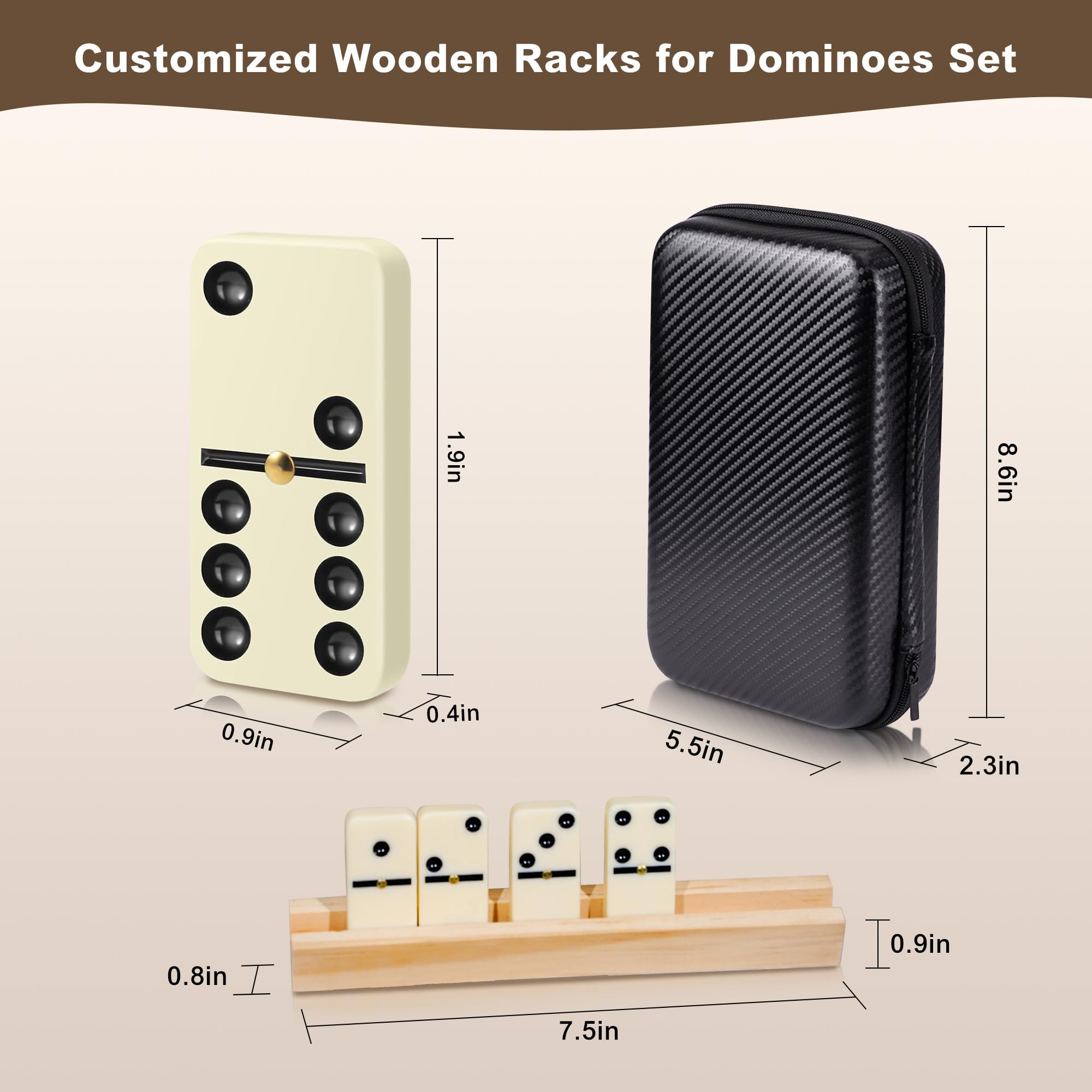 MeetYr Life dominoes travel case zippered compact carrying for trips.