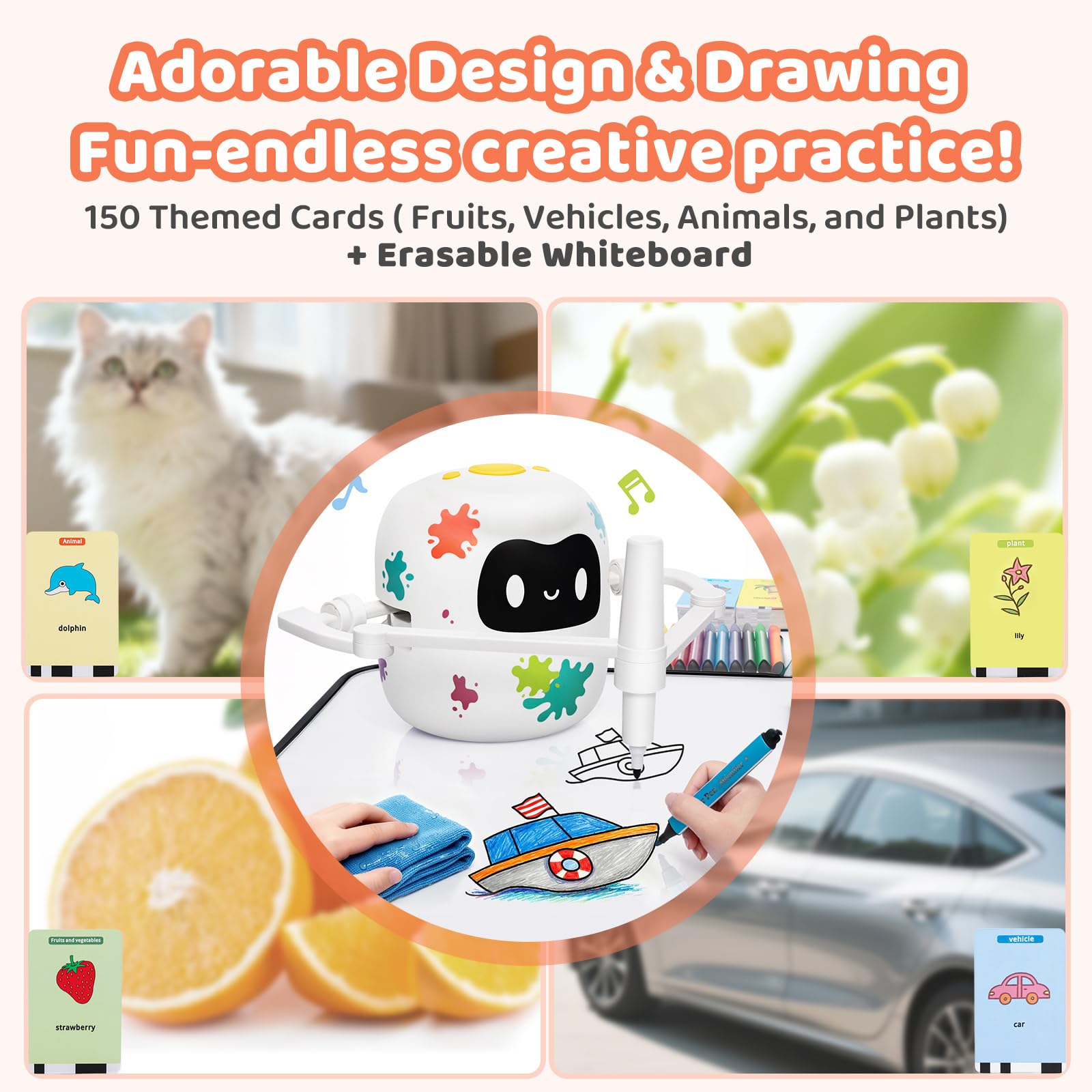 MeWaii Drawing Robot erasable board for mess-free drawing sessions