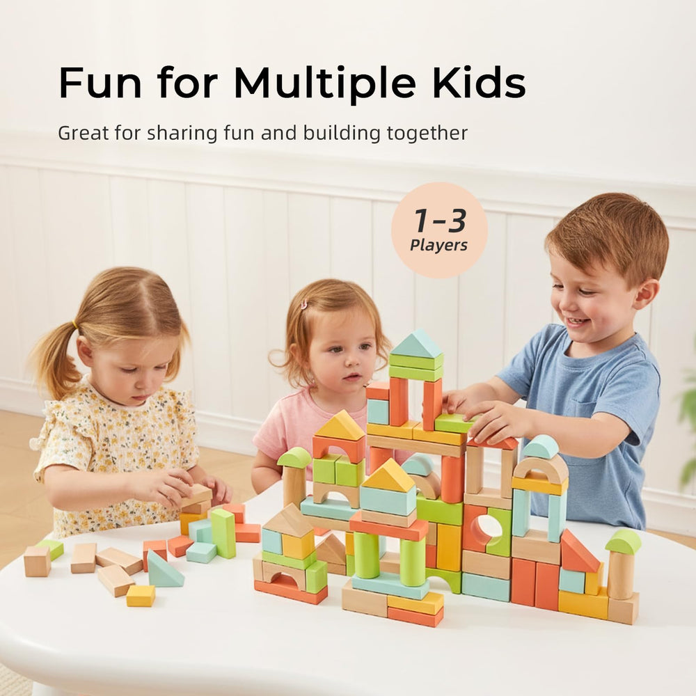 MEEYOO blocks with rounded edges designed for safe handling by toddlers.