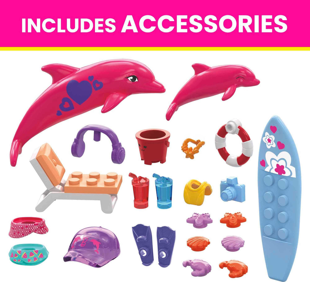 MEGA Barbie Color Reveal heart-shaped container stores surprises