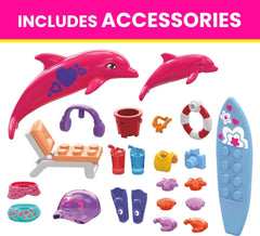 MEGA Barbie Color Reveal heart-shaped container stores surprises