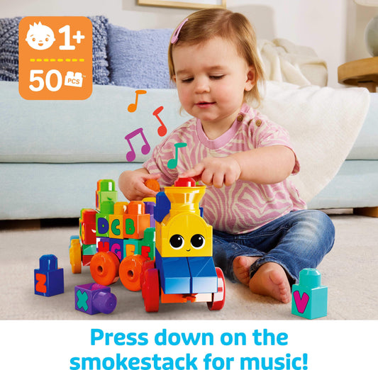 Mega Bloks First Builders large blocks stack for creative building and fine motor practice.