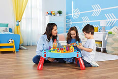 Mega Bloks First Builders portable table enables on-the-go play sessions.