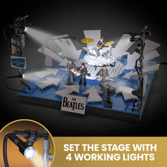Interchangeable instruments for the Beatles figures offer versatile display options.