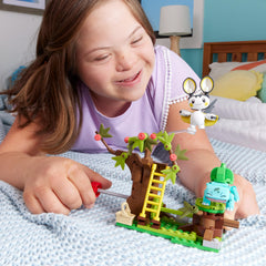Mega Brands Bulbasaur spins around the berry tree, inspiring creative building and storytelling.