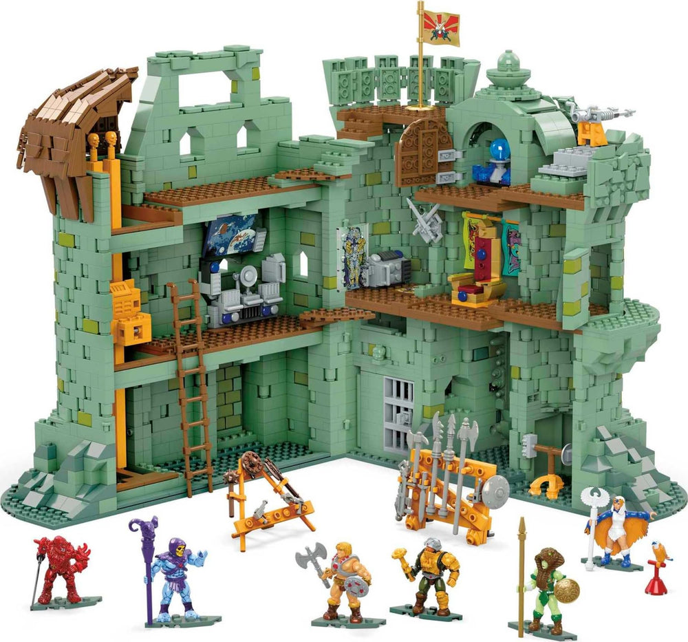 Mega Brands Castle Grayskull elevator action enables dramatic vertical reveals