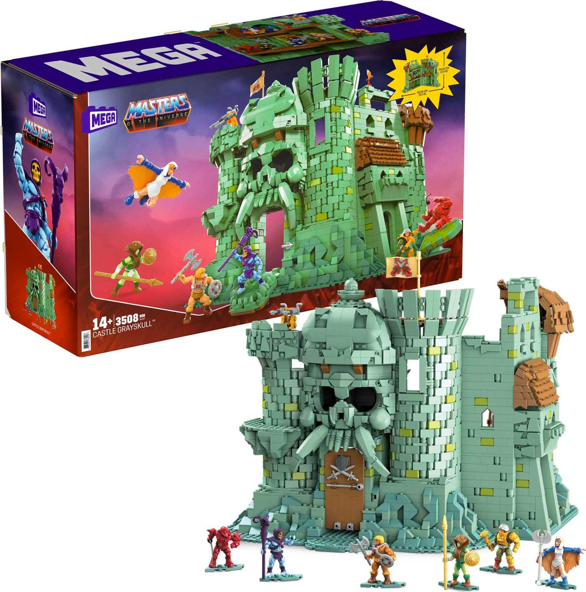 Mega Brands Castle Grayskull front view for display and collection