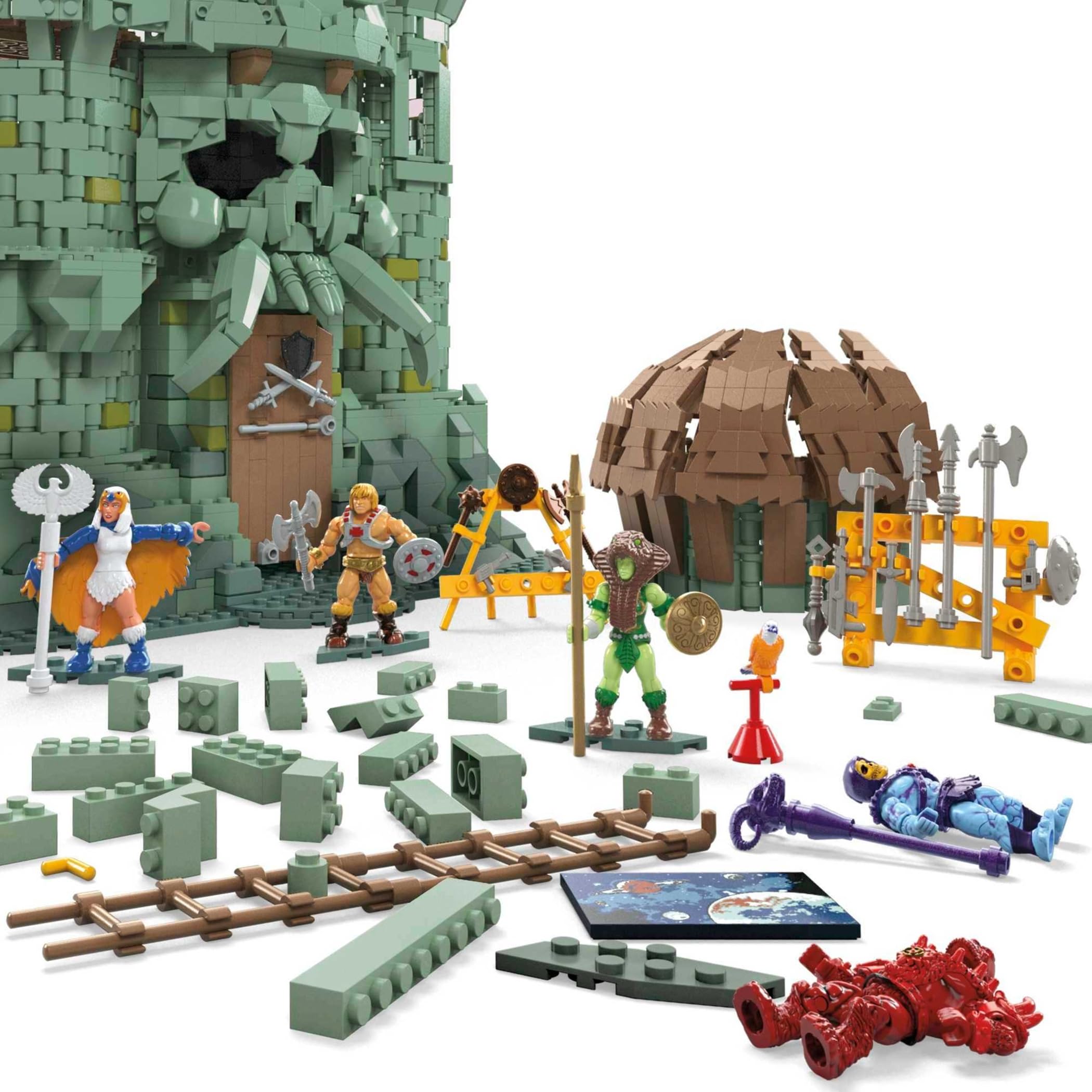 Mega Brands Castle Grayskull throne room shows trap door feature