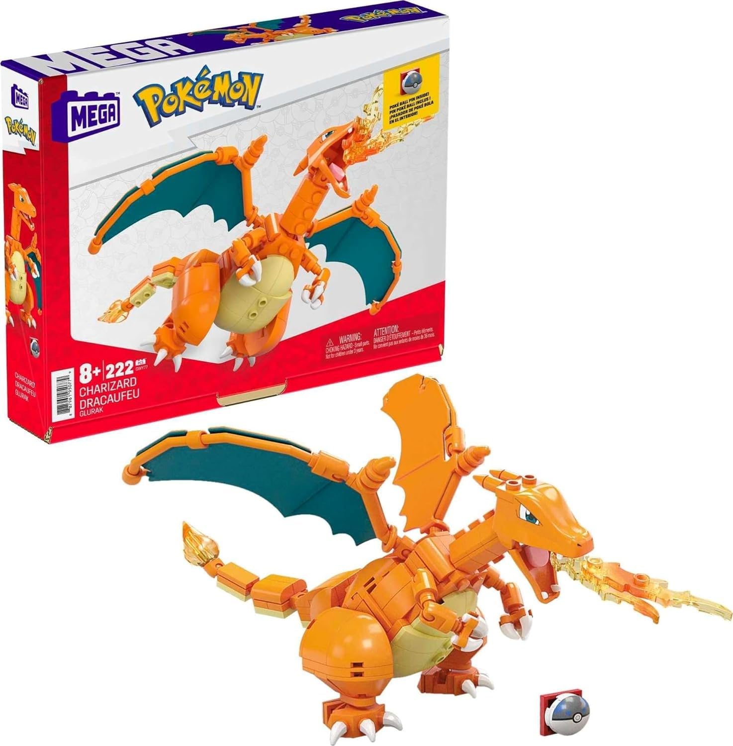 Mega Brands Charizard buildable figure stands over 4 inches for dynamic display