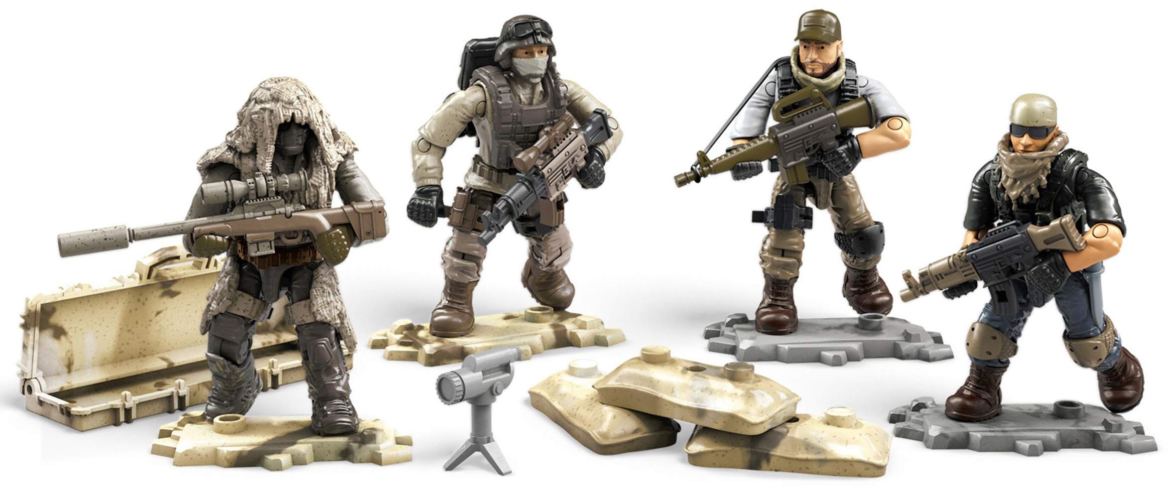 Mega Brands desert soldiers in authentic gear for poseable battle storytelling