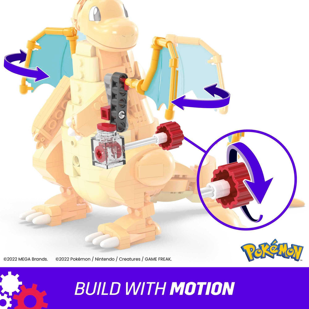 Mega Brands Dragonite 387-piece set encourages creative building and puzzle solving.