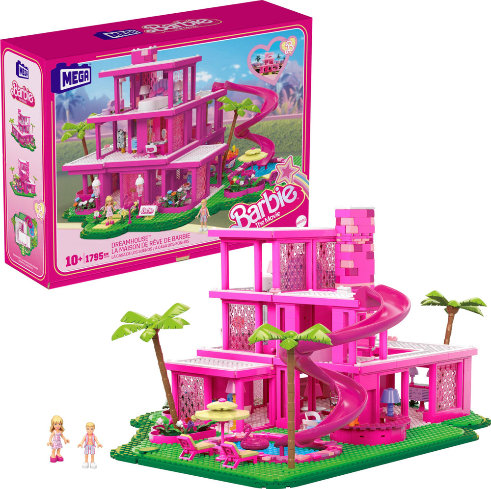 Mega Brands DreamHouse exterior front view for display and fans of collectible Barbie sets
