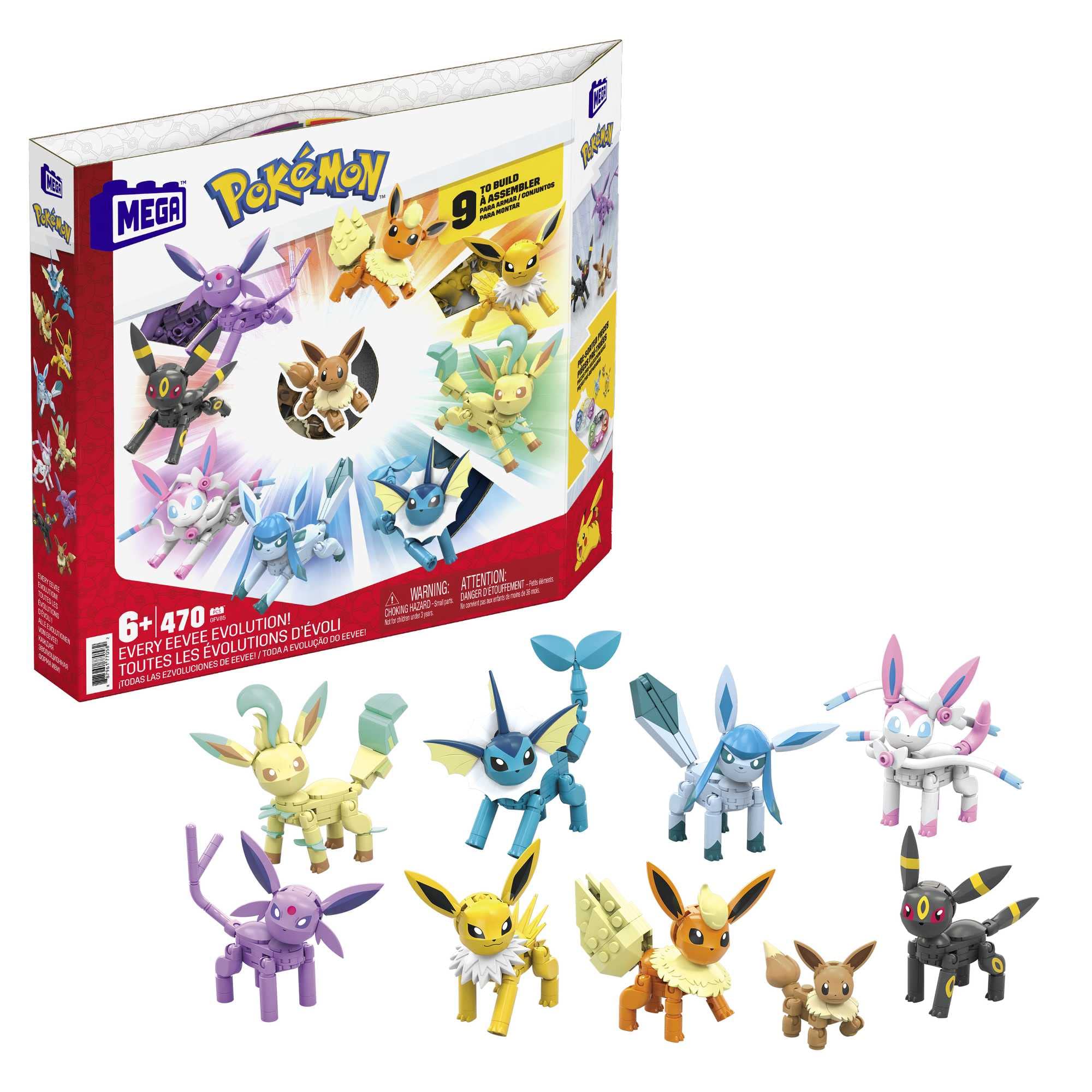 Mega Brands MEGA Pokémon Eevee evolutions figure 01—poseable display piece for dynamic battles