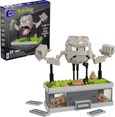 Mega Brands Geodude mini motion figure for desk display and collector enjoyment.