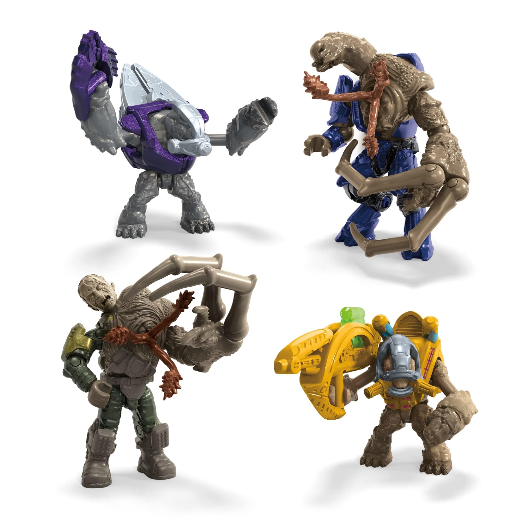 Mega Brands halo characters lineup display, shelf-worthy collectibles.